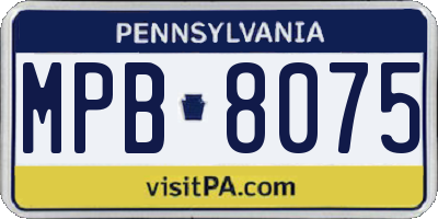 PA license plate MPB8075