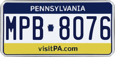 PA license plate MPB8076