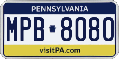 PA license plate MPB8080