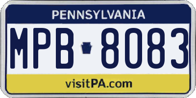 PA license plate MPB8083