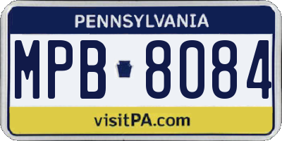 PA license plate MPB8084