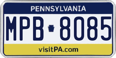 PA license plate MPB8085