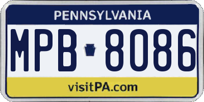 PA license plate MPB8086