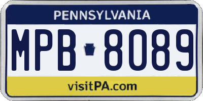 PA license plate MPB8089
