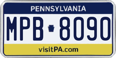PA license plate MPB8090