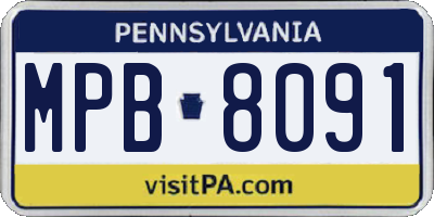 PA license plate MPB8091
