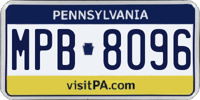 PA license plate MPB8096