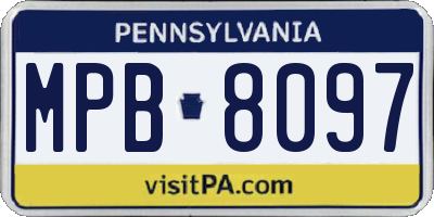 PA license plate MPB8097
