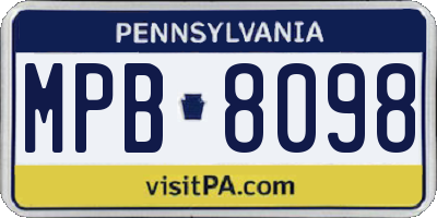 PA license plate MPB8098