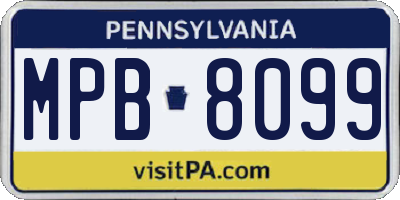 PA license plate MPB8099