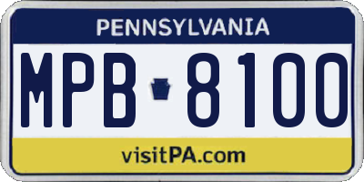 PA license plate MPB8100