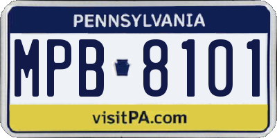PA license plate MPB8101