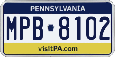 PA license plate MPB8102