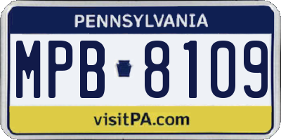 PA license plate MPB8109
