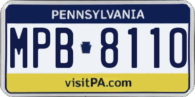 PA license plate MPB8110