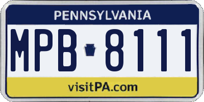 PA license plate MPB8111