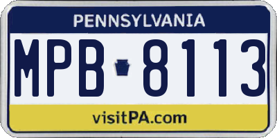 PA license plate MPB8113