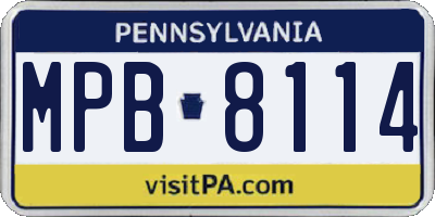 PA license plate MPB8114
