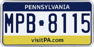 PA license plate MPB8115
