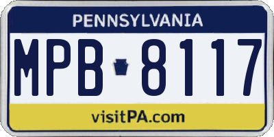 PA license plate MPB8117