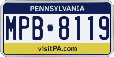 PA license plate MPB8119