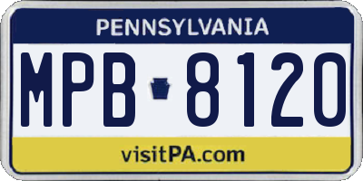 PA license plate MPB8120