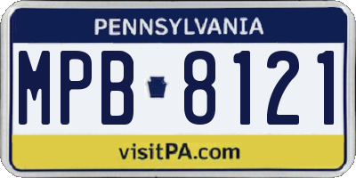 PA license plate MPB8121