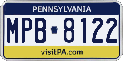 PA license plate MPB8122