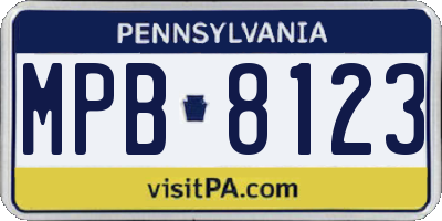 PA license plate MPB8123
