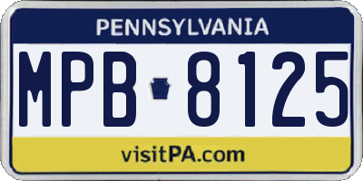 PA license plate MPB8125