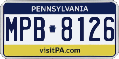 PA license plate MPB8126