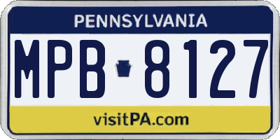PA license plate MPB8127