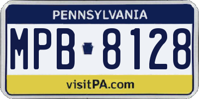 PA license plate MPB8128