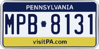 PA license plate MPB8131
