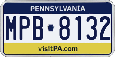 PA license plate MPB8132