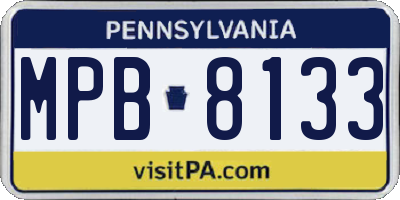 PA license plate MPB8133