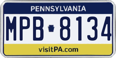 PA license plate MPB8134