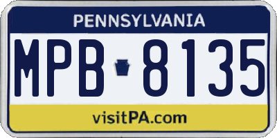 PA license plate MPB8135