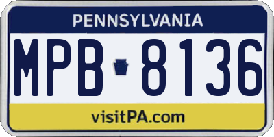 PA license plate MPB8136