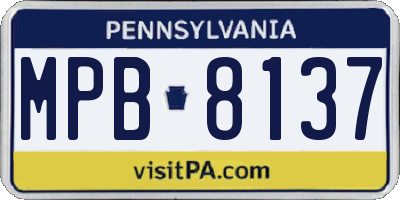 PA license plate MPB8137