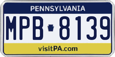 PA license plate MPB8139