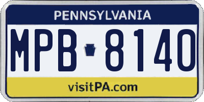 PA license plate MPB8140