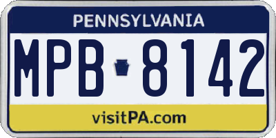 PA license plate MPB8142
