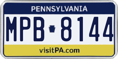 PA license plate MPB8144