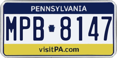 PA license plate MPB8147