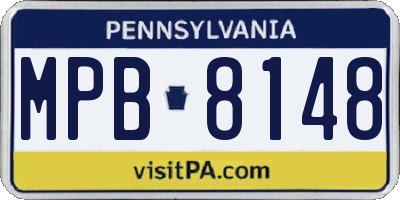 PA license plate MPB8148