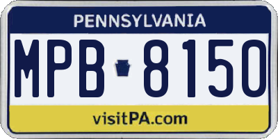 PA license plate MPB8150