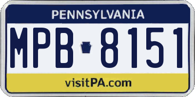 PA license plate MPB8151