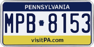 PA license plate MPB8153