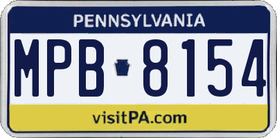 PA license plate MPB8154